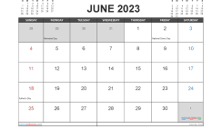 June 2023 Calendar Free Printable