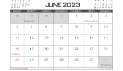 Free 2023 Calendar June Printable