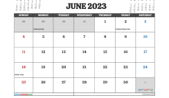 June 2023 Calendar Free Printable