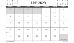 Free Printable June 2023 Calendar