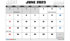 Free June 2023 Calendar Printable