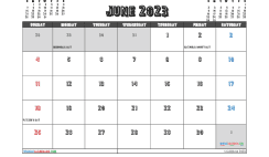 June 2023 Calendar with Holidays Free