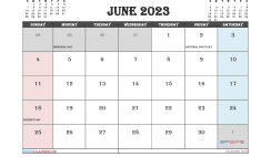 Free Printable June 2023 Calendar