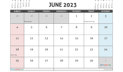 Free June 2023 Calendar Printable