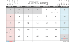 June 2023 Calendar Free Printable