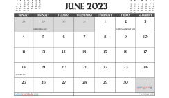 June 2023 Printable Calendar Free