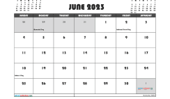 Free June 2023 Calendar Printable