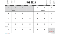 Free June 2023 Calendar Template