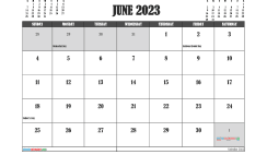 Free Calendar June 2023 Printable