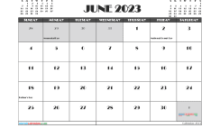 Free June Calendar 2023 Printable