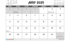 Free Printable June 2023 Calendar