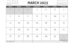 Free Printable March 2023 Calendar