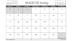 March 2023 Printable Calendar Free