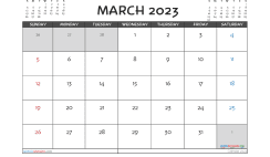 Printable March 2023 Calendar with Holidays