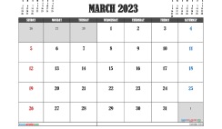 Free March 2023 Calendar Printable