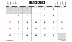 Free March 2023 Calendar Template