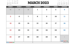 March 2023 Calendar Free Printable