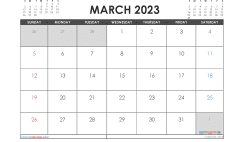 Printable March 2023 Calendar with Holidays