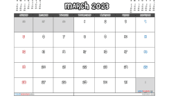 Free March 2023 Calendar with Holidays