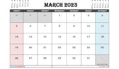 Free Printable March 2023 Calendar