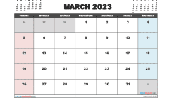 Free March 2023 Calendar Template