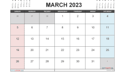 Free March Calendar 2023 Printable