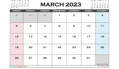 March 2023 Printable Calendar Free