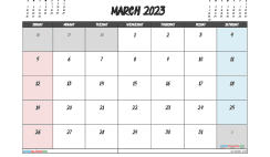 Free March Calendar 2023 Printable