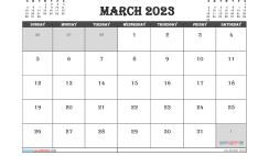 Free March 2023 Calendar Printable