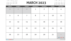 Free March 2023 Calendar Template