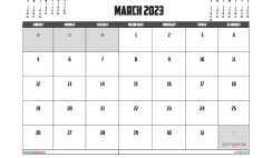 March 2023 Calendar Free Printable