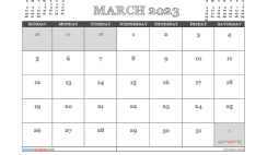 Free March Calendar 2023 Printable