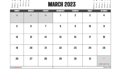 March 2023 Printable Calendar Free