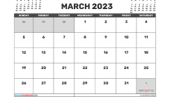 March 2023 Calendar Free Printable