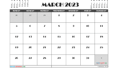 Free March Calendar 2023 Printable