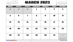 Free Calendar March 2023 Printable