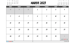 Free 2023 Calendar March Printable