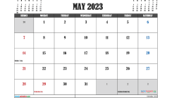 Free May 2023 Calendar Printable