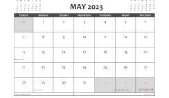 Free May Calendar 2023 Printable