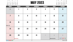 Free Calendar May 2023 Printable