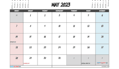 Free May Calendar 2023 Printable