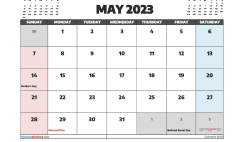 Free Printable May 2023 Calendar