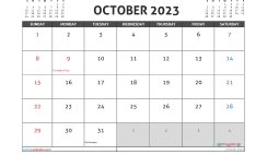 Free Printable October 2023 Calendar