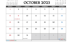 Free October 2023 Calendar Template