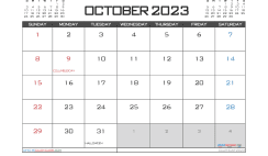 Free 2023 Calendar October Printable