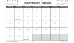 October 2023 Calendar with Holidays Printable