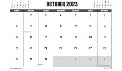 Free October 2023 Calendar Template