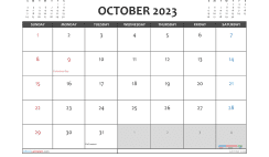 Free October Calendar 2023 Printable