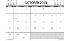 Free Printable October 2023 Calendar