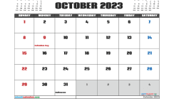 Free October 2023 Calendar Printable